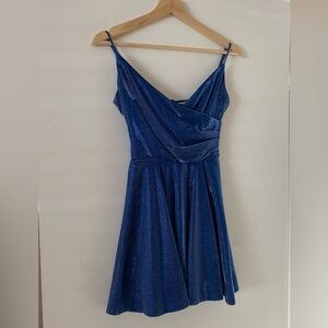 B Darlin Shimmering Blue Mini Prom Special Occasion Dress